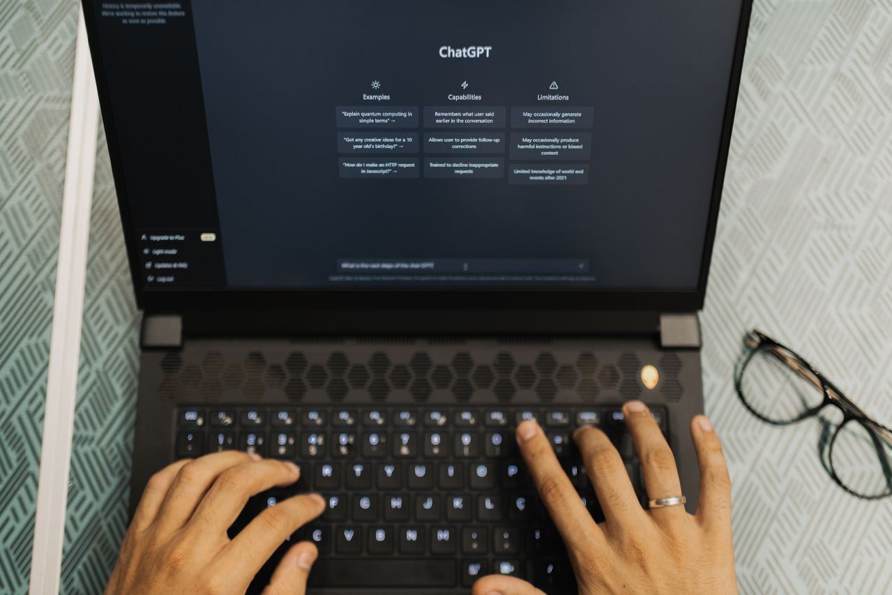 Professional using artificial intelligence technology